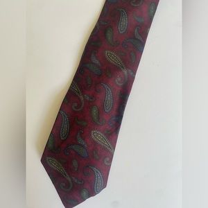 Jsaeo Vintage Red Patterned Silk Tie
